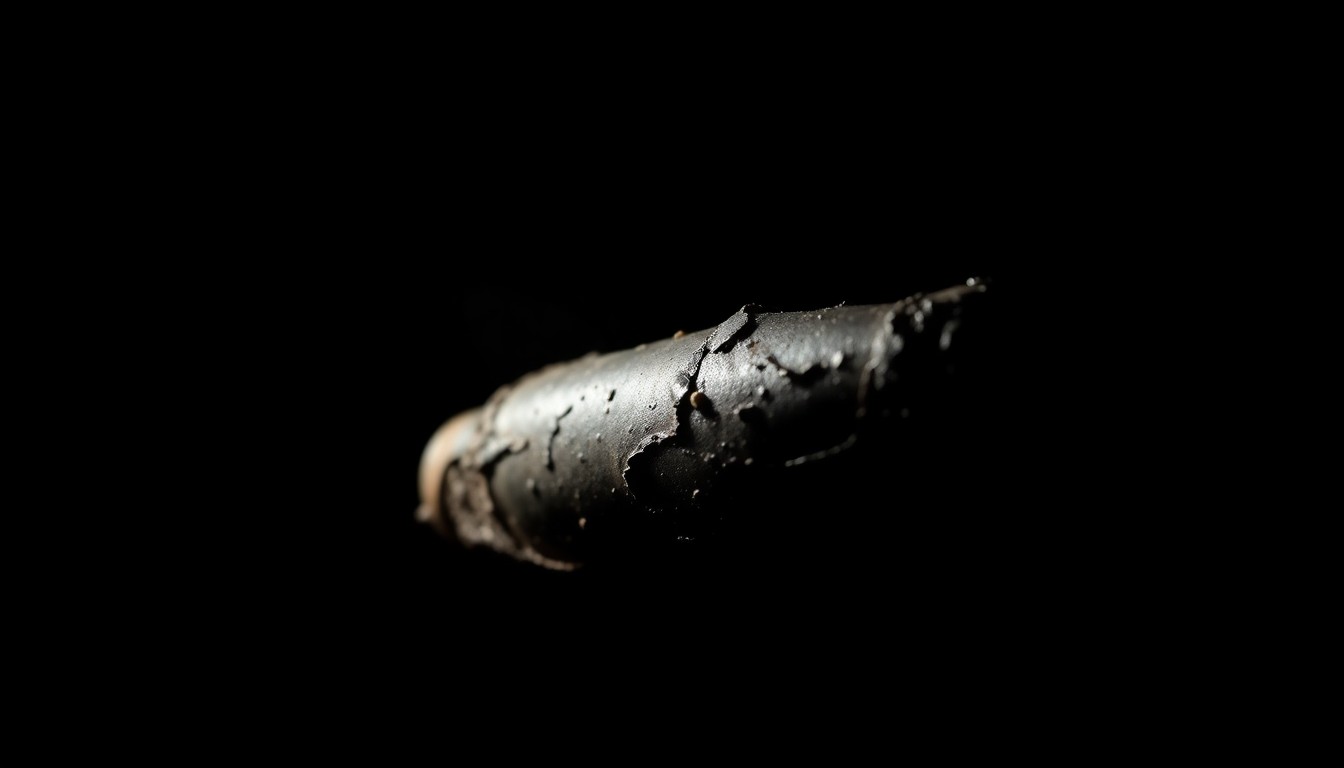 An extreme close-up photograph of a charred, twisted metal object from the house fire scene, conveying a sense of the gritty, investigative nature of the incident.