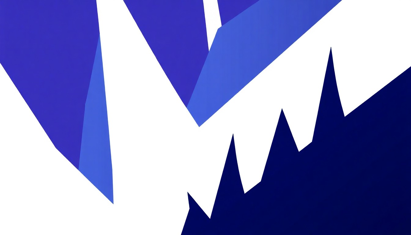 An abstract, geometric illustration in shades of blue, purple, and white, capturing the sense of excitement and anticipation for Disney World's extended resort guest perks through 2027.