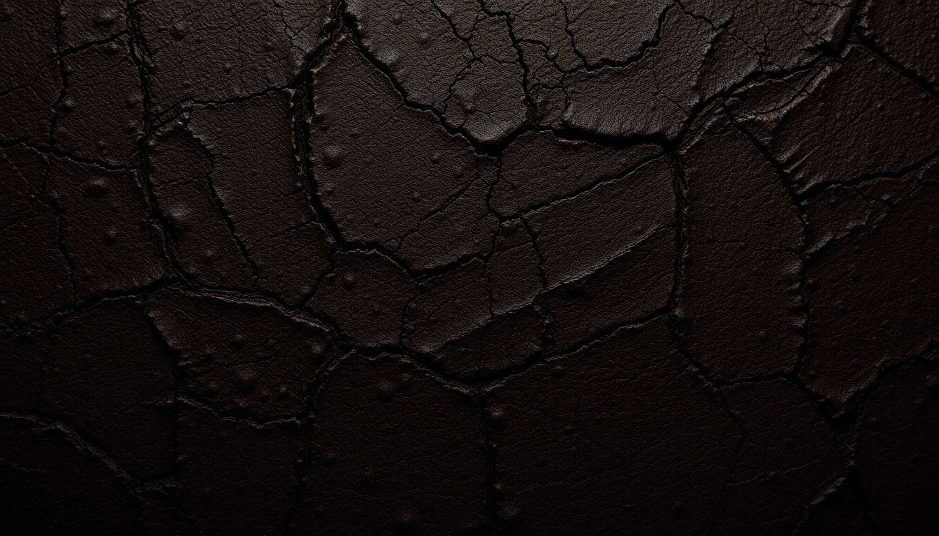 An extreme close-up photograph of a weathered, cracked leather surface in shades of brown and gray, conveying a sense of the rugged, survival-focused aesthetic of the post-apocalyptic world depicted in the film.