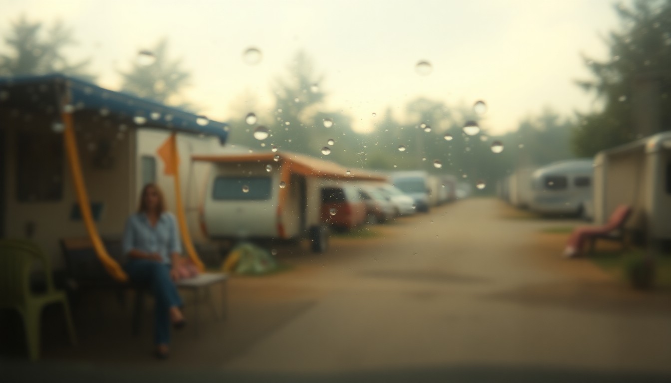 An abstract, impressionistic photograph featuring blurred, overlapping shapes and muted colors, evoking a sense of uncertainty and upheaval faced by displaced low-income residents in Reno.