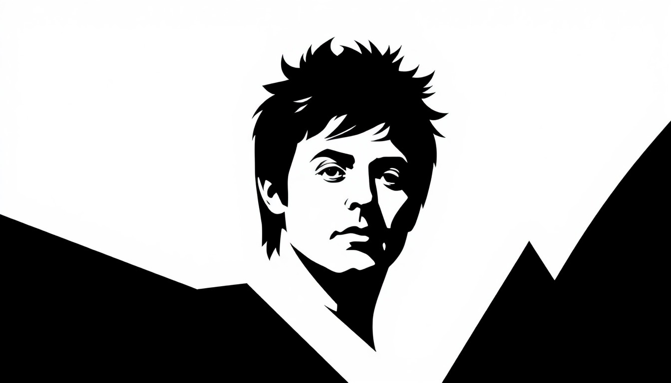 A striking black and white illustration featuring a bold, abstract silhouette of Paul McCartney's iconic mop-top hairstyle, conveying the exclusive and intimate nature of the listening party event.