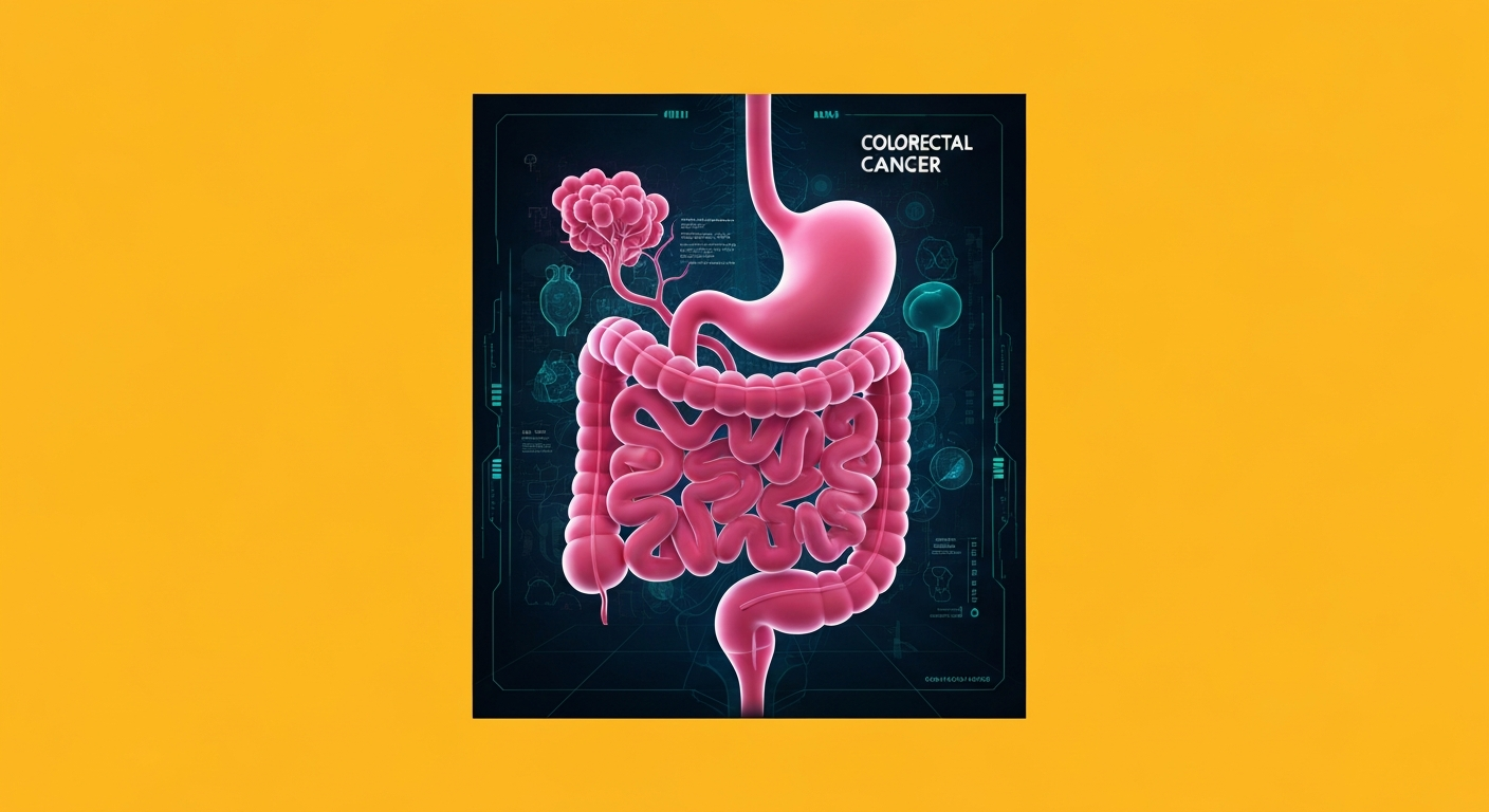 A minimalist, neon-outlined illustration of the human digestive system, with glowing lines defining the shapes of the organs against a dark background, conceptually representing the connection between the gut microbiome and early-onset colorectal cancer.