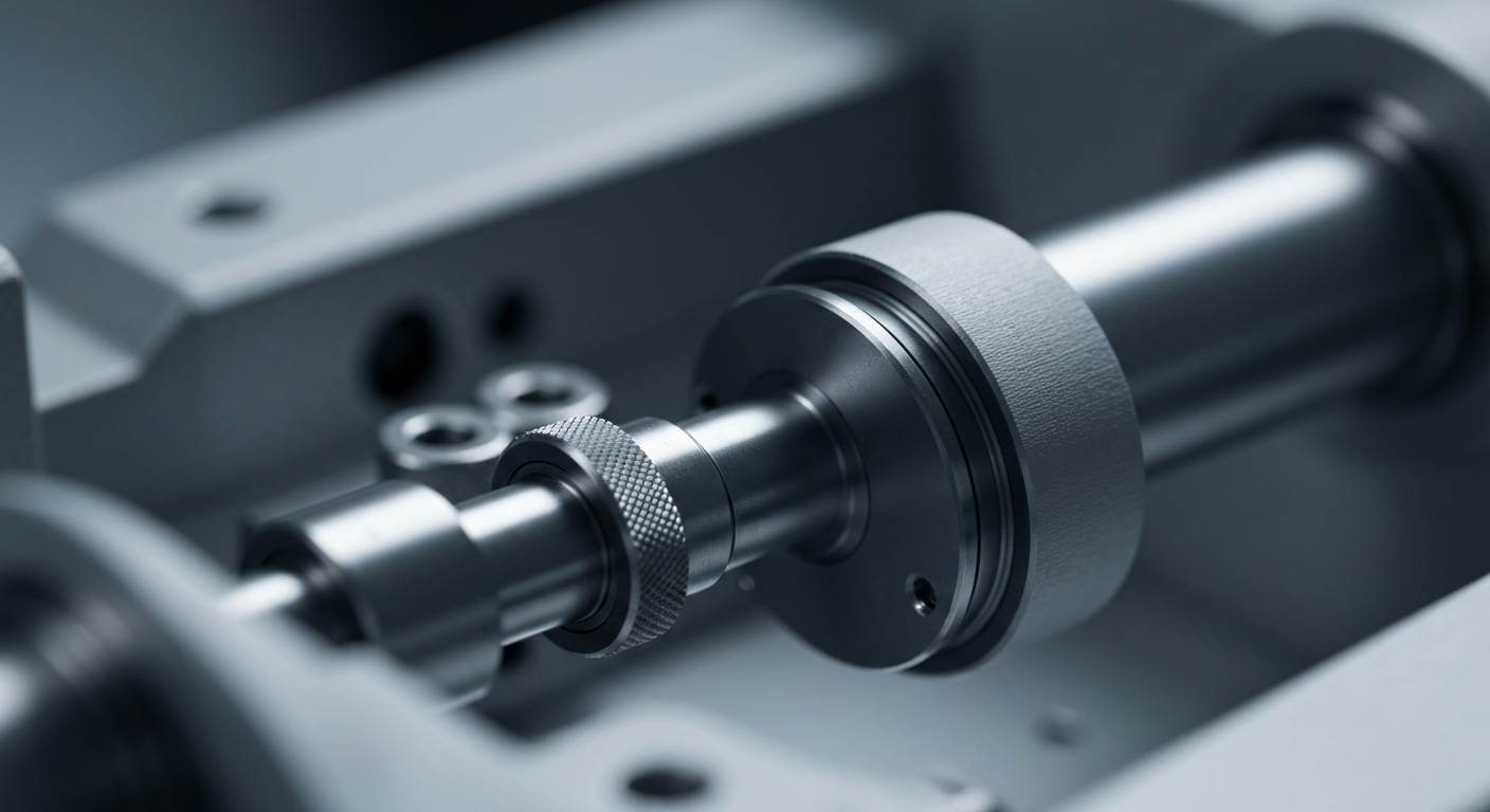 An extreme close-up of intricate, highly engineered medical device components and industrial manufacturing equipment, conveying the technical sophistication and scale behind Cooper Companies' product development.