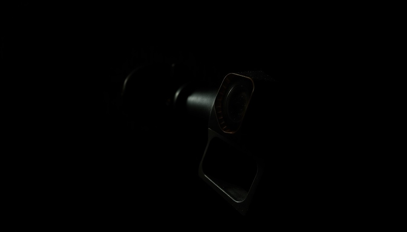 An extreme close-up of a fuel pump nozzle against a pitch-black background, with harsh, dramatic lighting creating a stark, gritty visual that conceptually represents the covert nature of fuel smuggling operations.