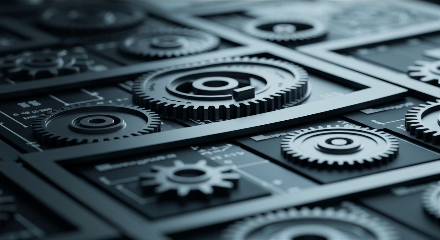 An extreme close-up of the intricate gears, sensors, and circuitry of a high-tech real estate platform, conceptually representing the complex financial infrastructure that enables Opendoor's home-buying and selling services.