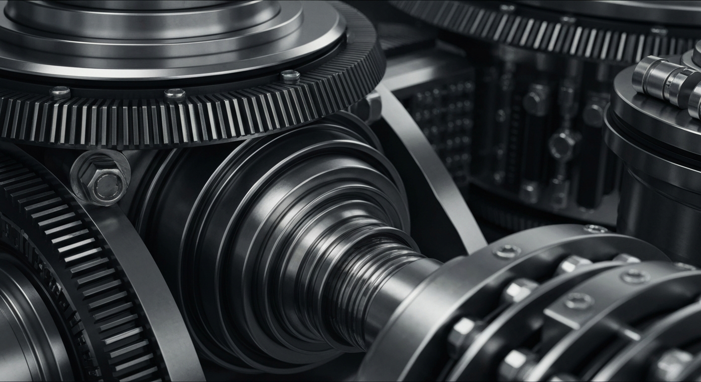 A highly detailed, textured close-up image of industrial machinery and electronic components, conveying a sense of technological sophistication and manufacturing expertise without any identifying text or branding.