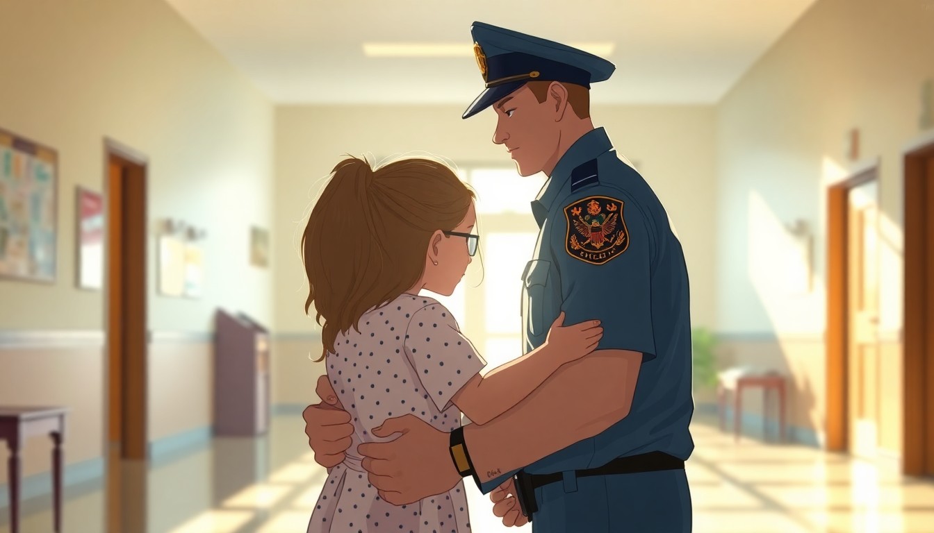 An extremely abstracted, out-of-focus photograph of two blurred figures embracing in a warm, sunlit setting, conveying the emotional reunion of a military family.