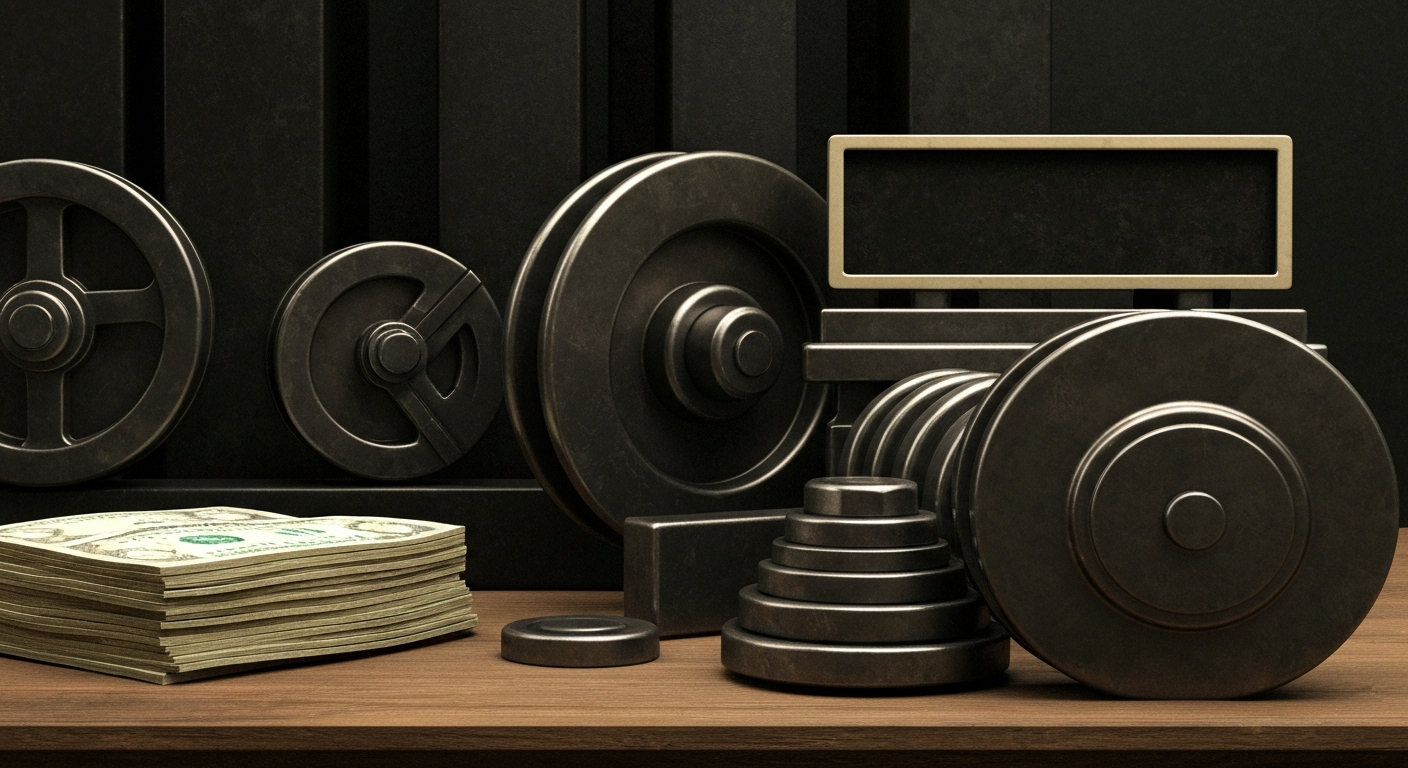 An extreme close-up of intricate, metallic financial machinery and mechanisms, conveying a sense of institutional power and security without depicting any recognizable branding or symbols.