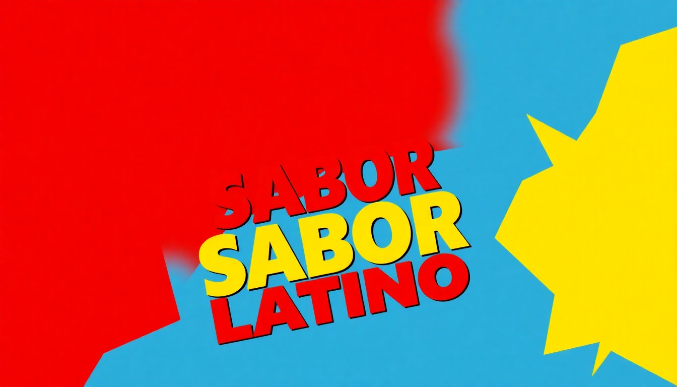 A dynamic abstract composition of bold, jagged geometric shapes in bright primary colors, conceptually representing the energy and community spirit of a Spanish-language radio station's homecoming.