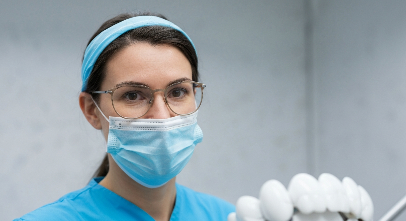 A minimalist, neon-outlined illustration of a set of teeth against a dark background, conveying the concept of a bright, healthy smile through the use of vibrant, glowing lines.