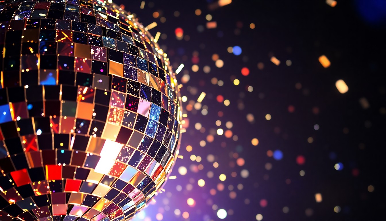 An abstract close-up photograph of shattered glass reflecting bright stage lights, conveying the energy and excitement of an impromptu musical performance.
