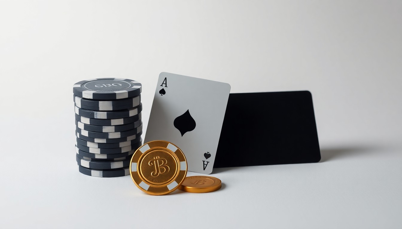 A photorealistic studio still life featuring a stack of casino chips, a single playing card, and a gold-plated casino token arranged elegantly on a clean, monochromatic background, conceptually representing the abstract financial and strategic challenges facing the gaming industry.