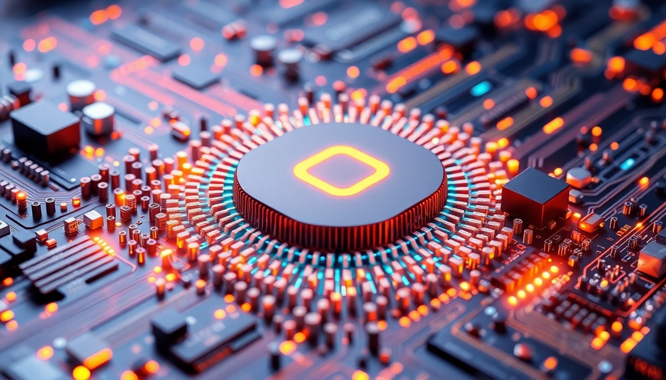 A highly detailed, glowing 3D illustration of the internal components and architecture of the NeXTSTEP operating system, representing the technical foundation that enabled the stability and security of macOS.