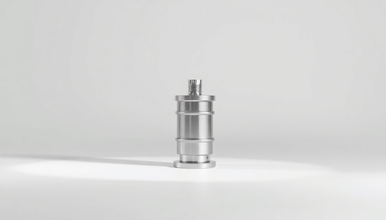 A highly detailed, photorealistic studio photograph of a polished metal electrical transformer or utility pole component, arranged elegantly on a clean, monochromatic background and dramatically lit to conceptually represent the financial and operational aspects of a major utility company.