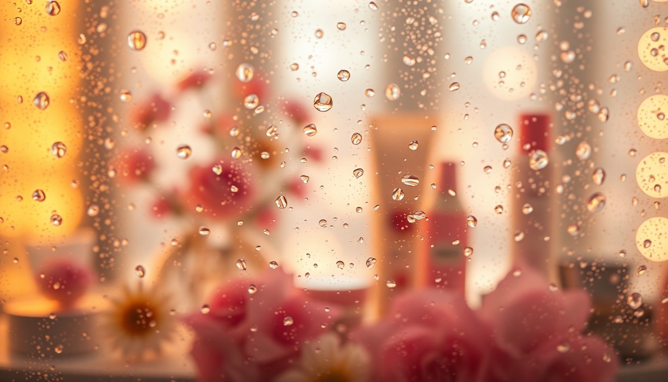 An abstract, impressionistic scene of blurred, colorful lifestyle objects associated with Mother's Day, conveying a sense of warmth and celebration.