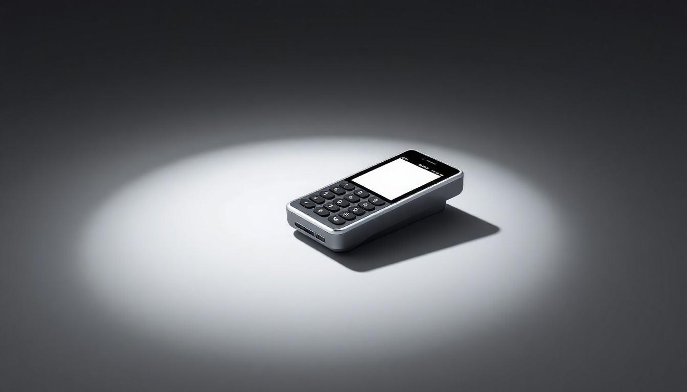 A close-up, photorealistic image of a sleek, silver Square Handheld point-of-sale device resting on a clean, monochromatic background, conveying the device's reliability and power in powering mobile commerce experiences.