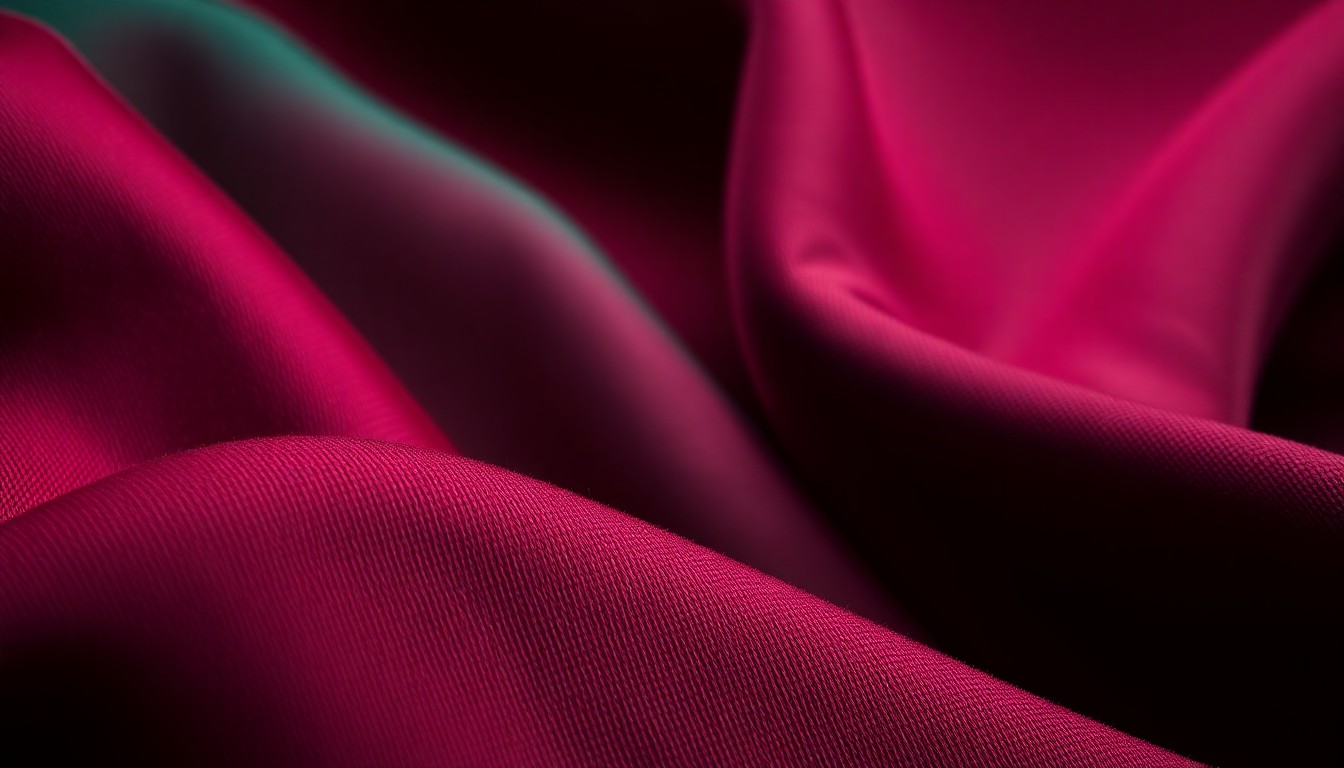 An extreme close-up photograph of a luxurious, textured fabric in rich, jewel-toned colors, shot in dramatic high-contrast studio lighting to evoke a sense of culinary glamour and sophistication.