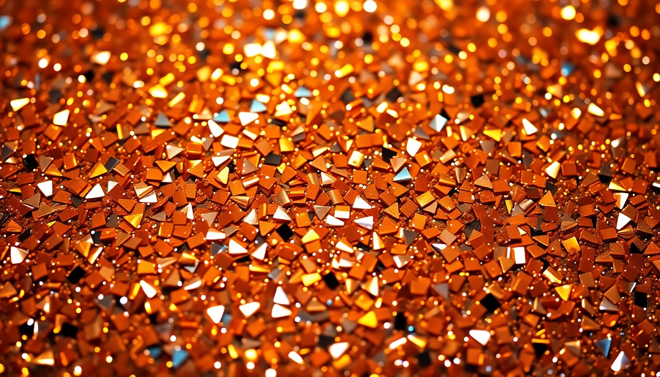 An abstract close-up photograph of a luxurious, glittering texture in high-contrast studio lighting, conceptually representing the glamour and excitement of a television game show.