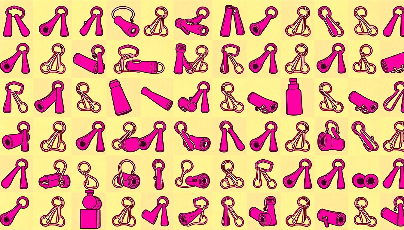 A high-contrast, brightly colored silkscreen print of a yoga mat repeated in a grid pattern, conceptually representing the focus on physical activity and wellness at a community event.