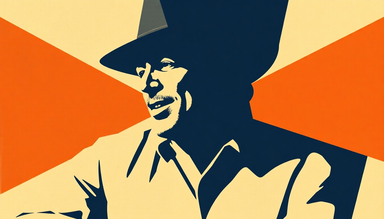 An abstract composition of bold, jagged geometric shapes in warm earth tones, conceptually representing the enduring legacy of country songwriter Don Schlitz.