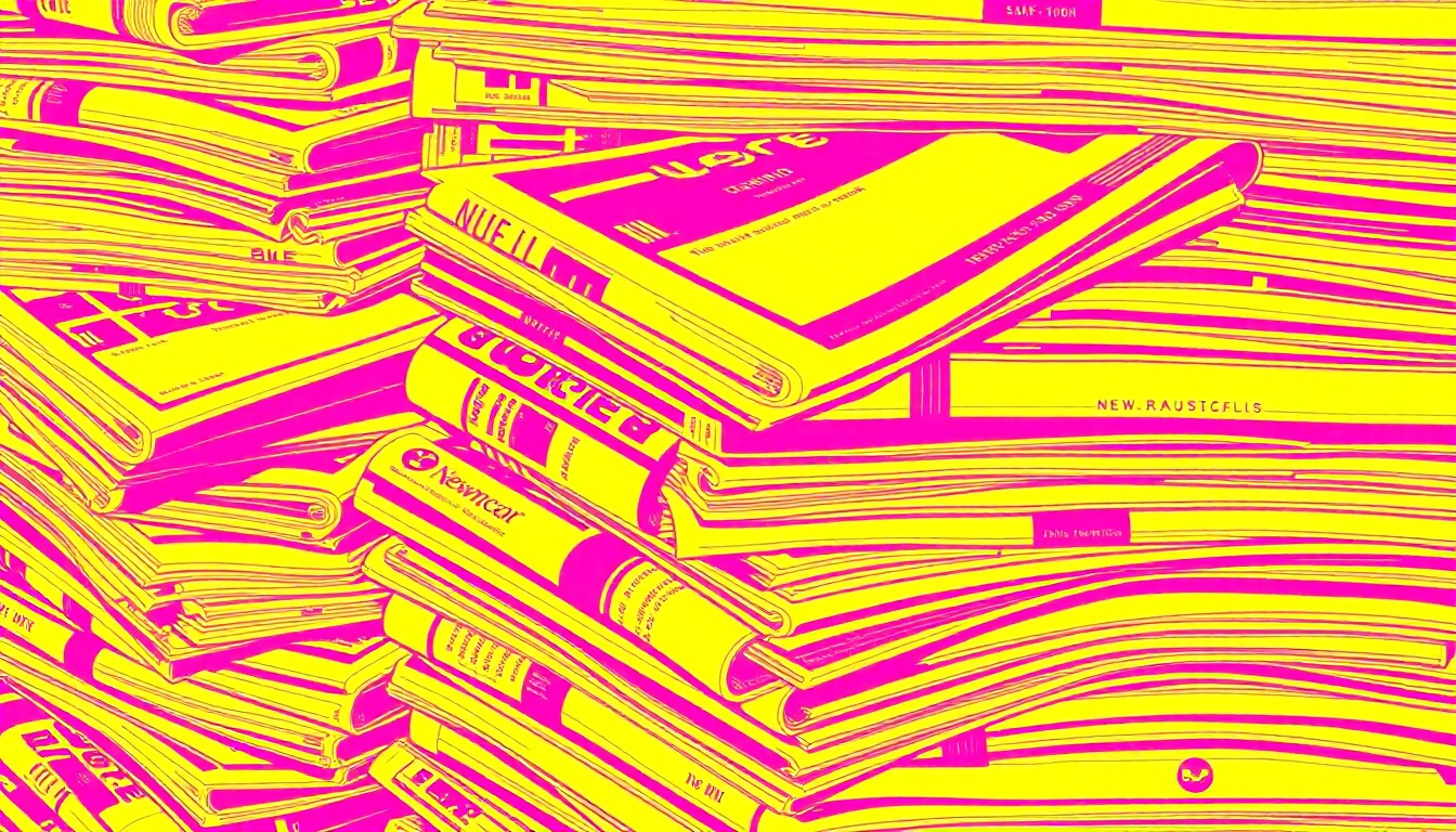 A grid of brightly colored, high-contrast silkscreen prints of a stack of newspapers, conceptually representing the Wise County Messenger's recognition for excellence in community journalism.