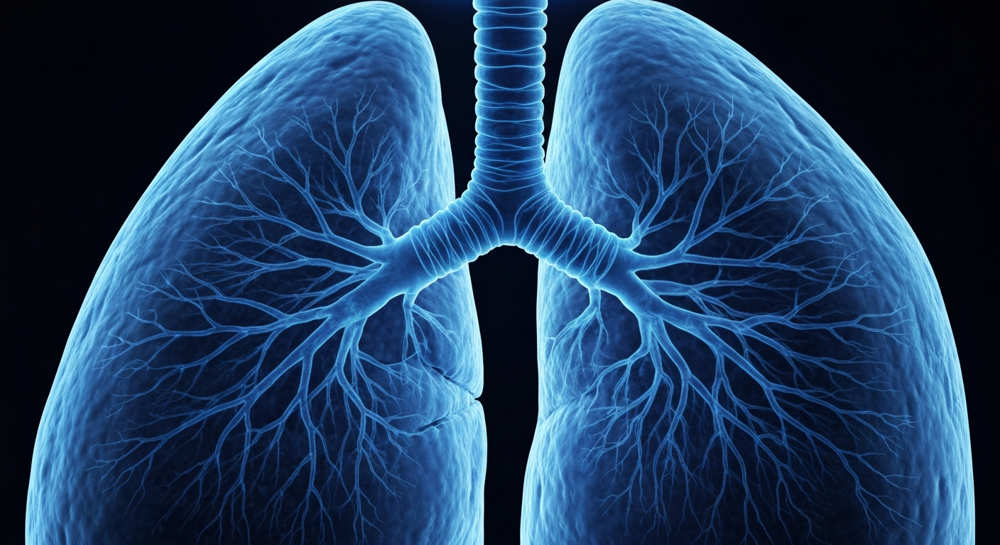 An extreme close-up X-ray photograph showing the delicate branching structures of the human lungs, conceptually representing the vulnerability and resilience of public health.
