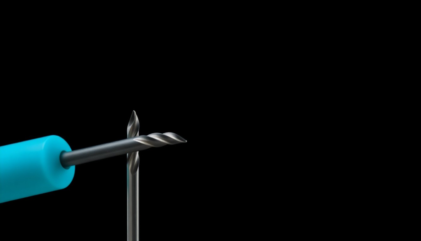 An extreme close-up of a shiny metal dental drill bit reflecting a harsh, direct flash of light, conceptually representing the sudden and violent nature of this crime.