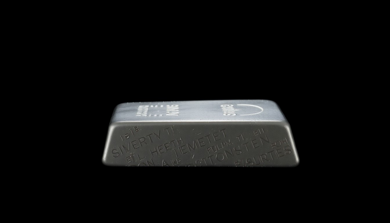 An extreme close-up photograph of a silver ingot reflecting a harsh, direct camera flash, conceptually illustrating the theft of a valuable delivery shipment.