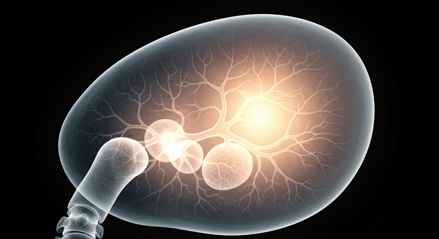 A translucent, ghostly X-ray photograph revealing the intricate network of veins and capillaries within a human lymph node, conceptually representing the clinical and scientific aspects of mpox detection and monitoring.