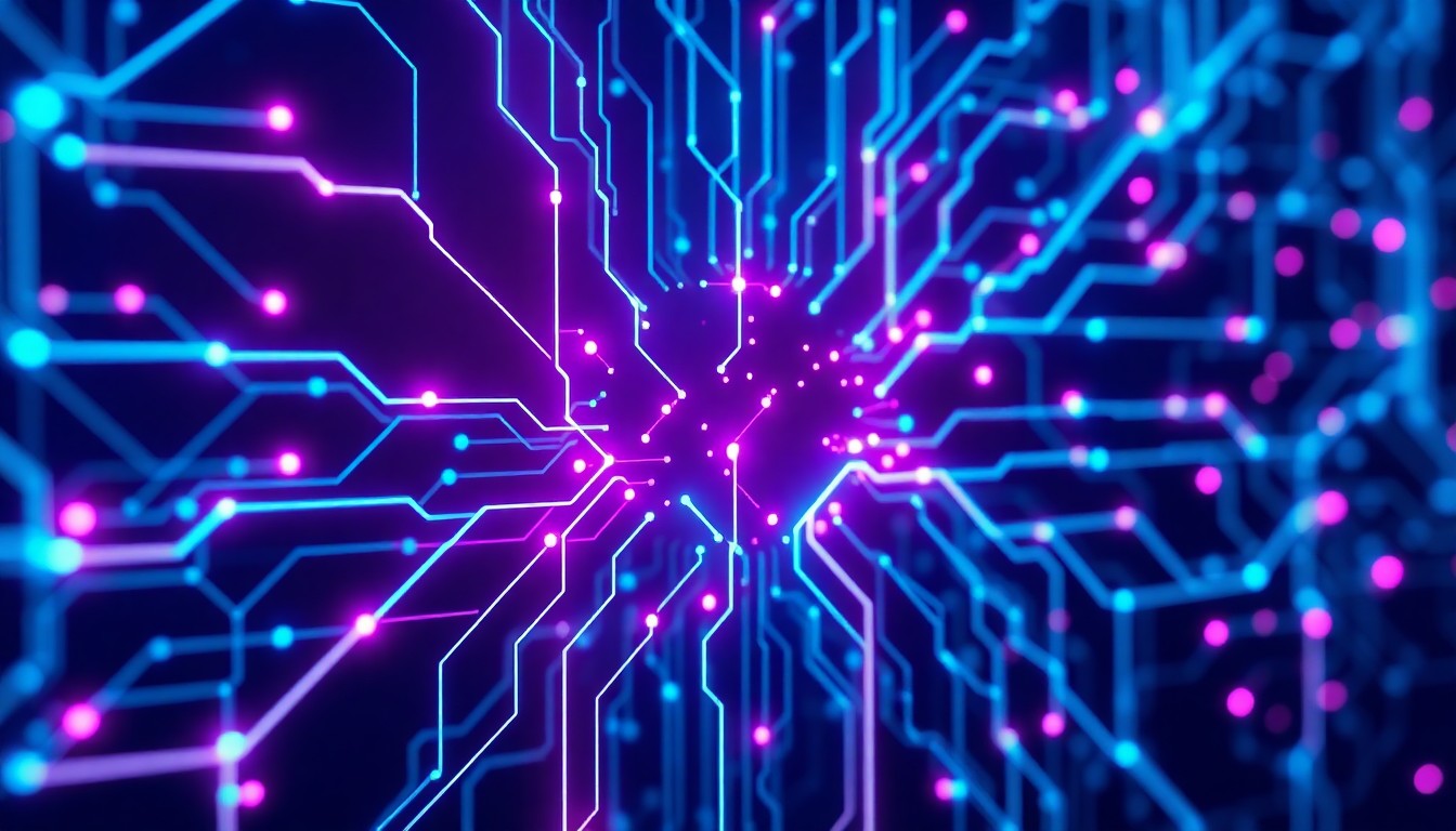 A highly detailed 3D illustration of a glowing, futuristic neural network interface, with pulsing neon blue and purple lights illuminating the intricate circuitry and data flows, conceptually representing the government's interest in understanding the capabilities of advanced AI technologies.