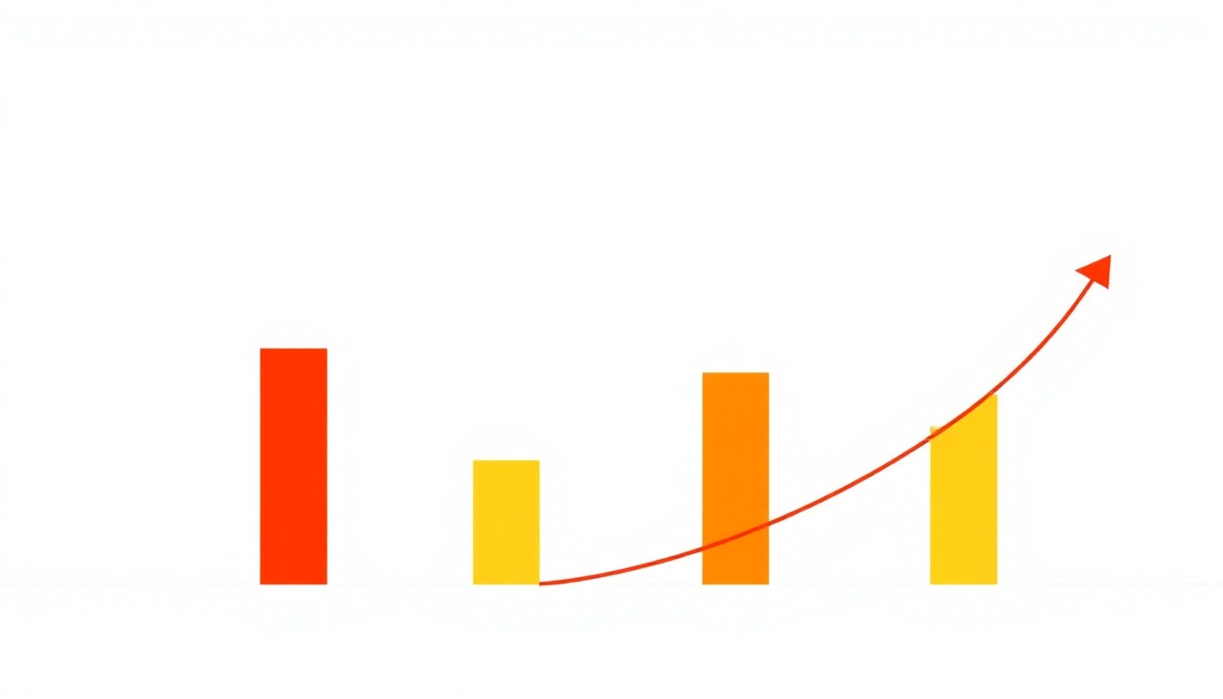 A vibrant abstract illustration composed of overlapping triangles and rectangles in shades of red, blue, and yellow, conceptually representing the rapid rise in consumer prices.