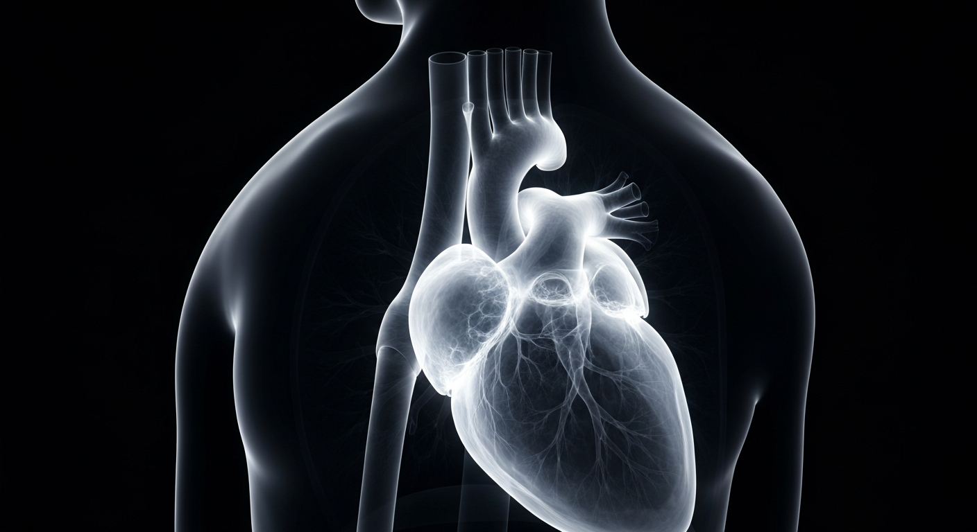 A translucent, ghostly X-ray photograph showing the detailed internal structures of the human heart and lungs, conveying the clinical and scientific nature of the PEPFAR HIV/AIDS treatment program.
