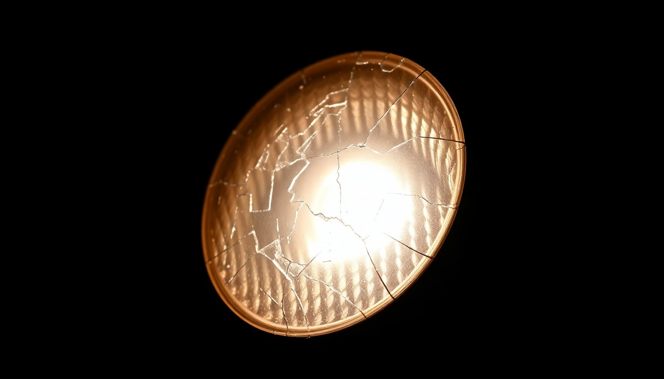 An extreme close-up photograph of a shattered bicycle reflector against a pitch-black background, conveying the sudden and violent nature of the hit-and-run incident that took the life of a father of three.