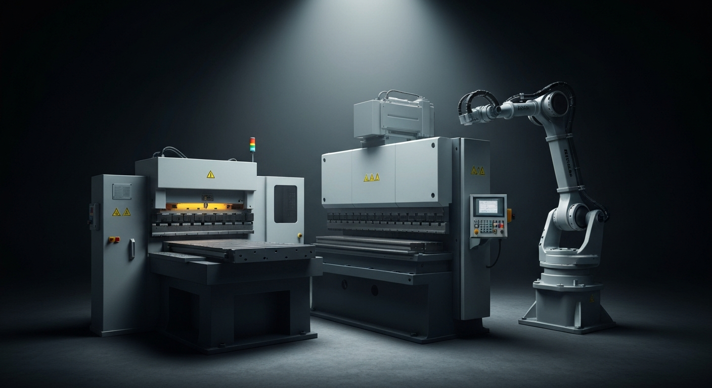 An extreme close-up of various metal gears, levers, and other industrial components that make up the physical backbone of an automotive manufacturing facility, conveying a sense of the complex machinery and technology that underpins the automotive retail industry.