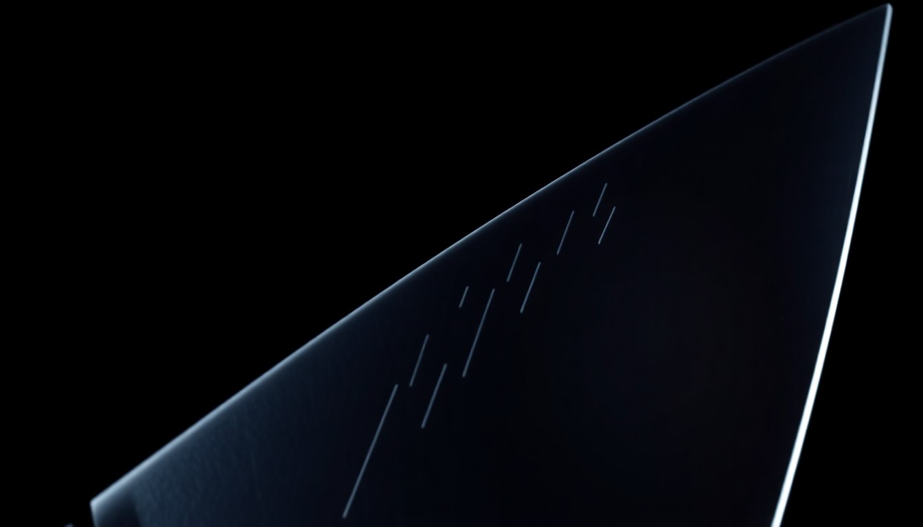 An extreme close-up of a knife blade reflecting a bright flash of light, conceptually representing the violence of the alleged crime.