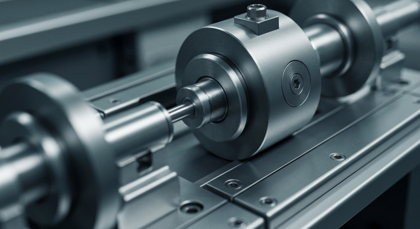 A close-up view of intricate, high-precision machinery and components used in the manufacturing of specialty packaging materials, conveying a sense of industrial power, technical expertise, and attention to detail.