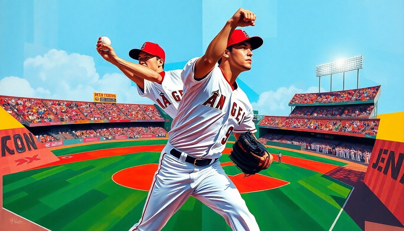 A fractured, multi-perspective painting depicting the angular, overlapping planes of José Soriano's pitching motion, with vibrant colors representing the energy and intensity of his historic start to the season.