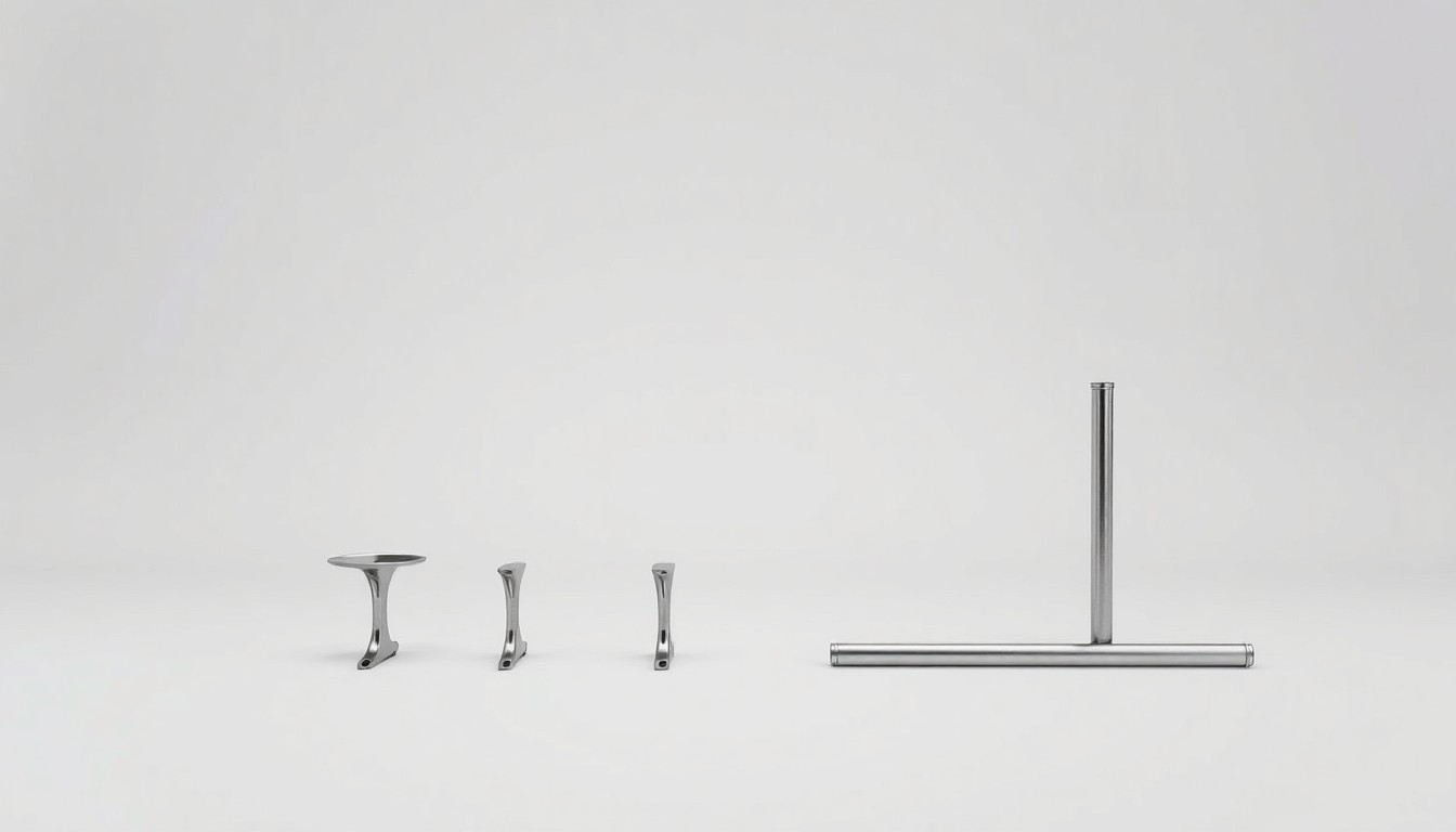 A close-up photograph of a set of polished metal strip-till shanks and fertilizer tubes, symbolizing the advanced technology that has enabled a Texas farmer to improve the sustainability of his large-scale corn operation.