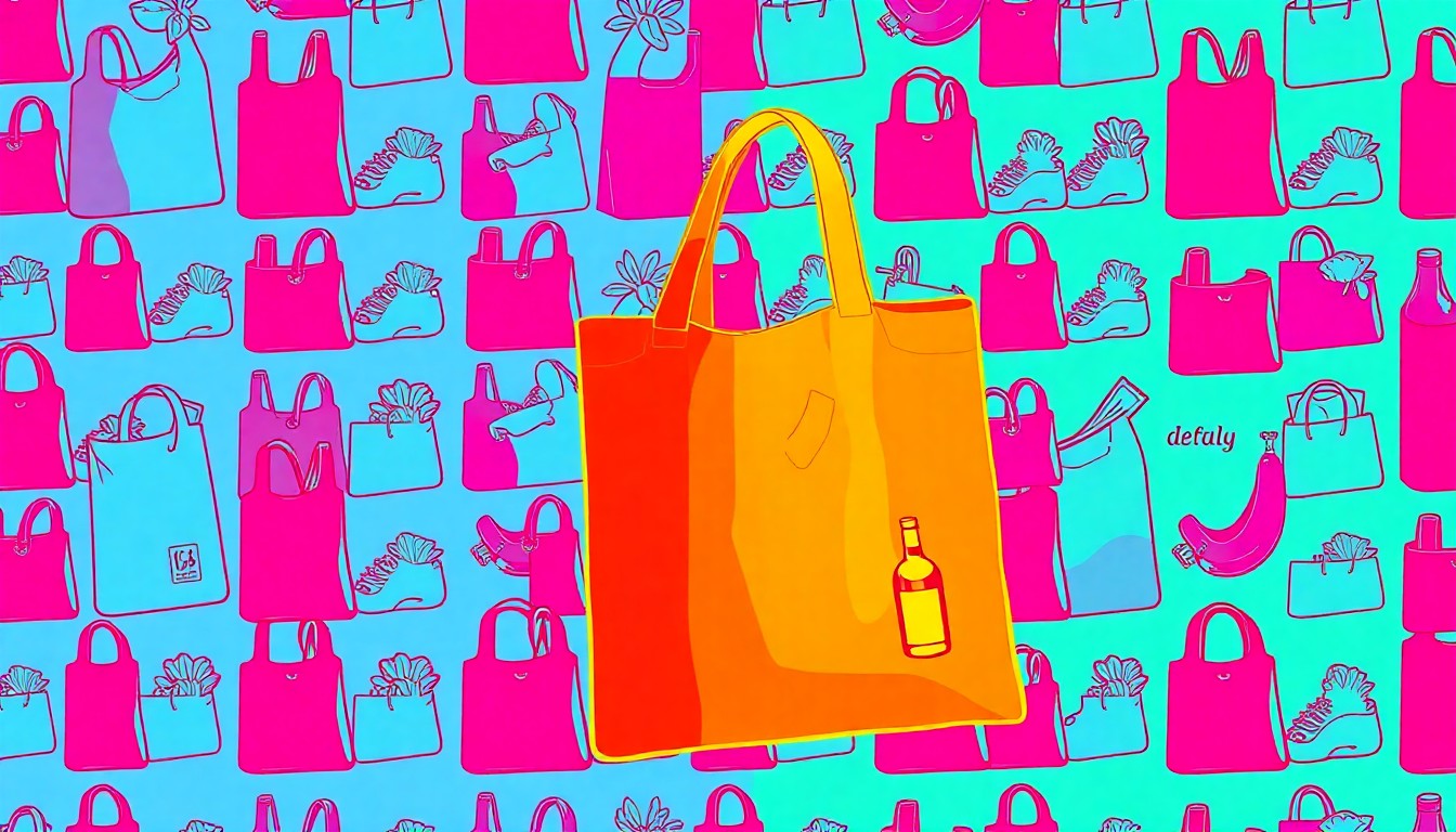 A highly stylized, abstract grid of brightly colored, silkscreened images of various natural grocery items in a pop art style, conceptually representing the community-focused celebration of a long-standing local food co-op.