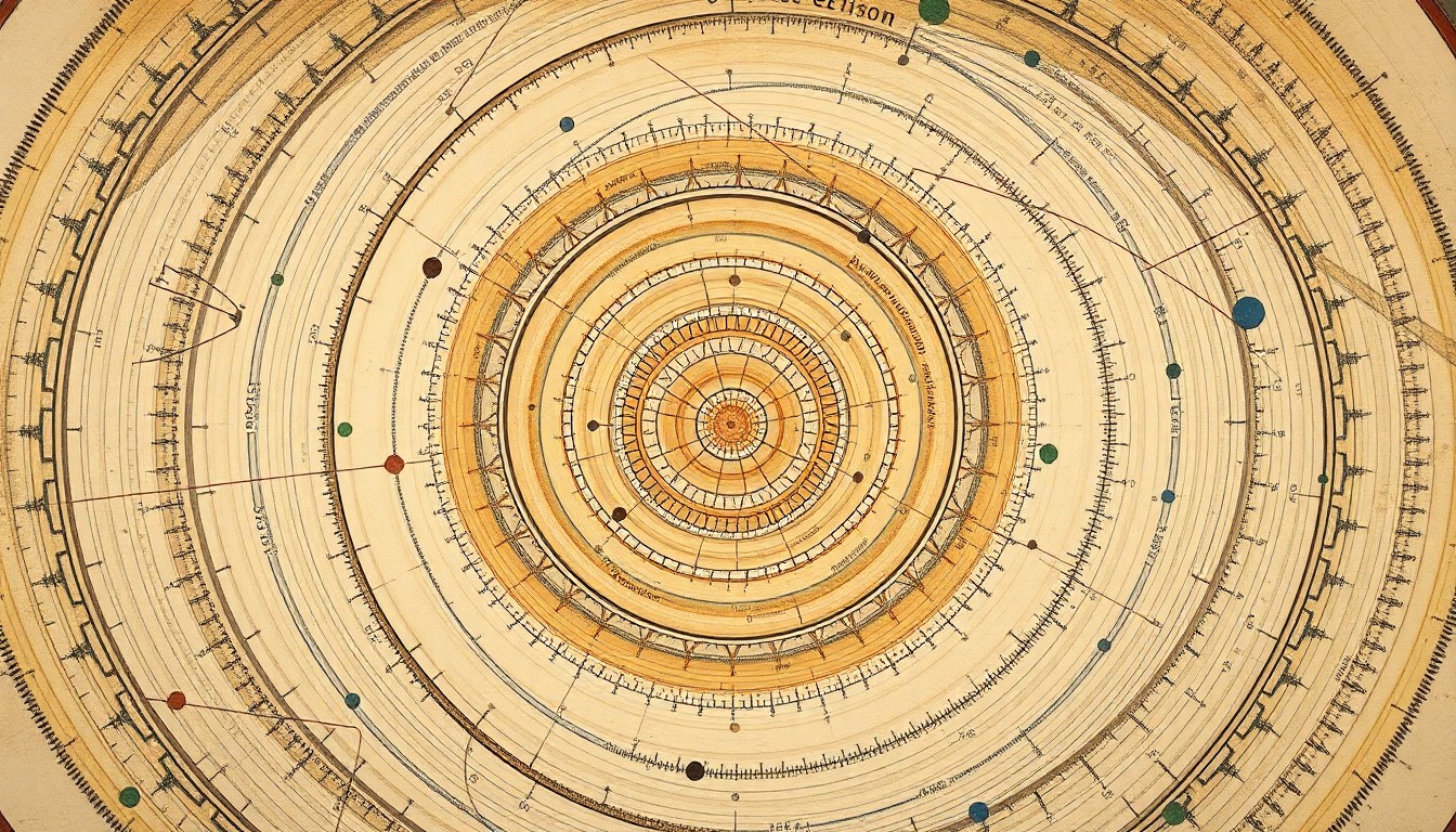 A highly textured, abstract painting in soft greens, browns, and blues, featuring sweeping geometric shapes and organic spirals that conceptually represent the complex scientific principles behind no-till farming and its environmental benefits.