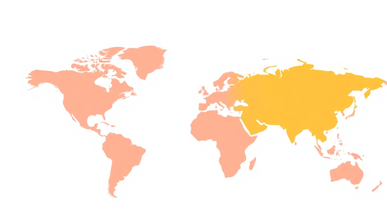 A minimalist abstract illustration using bold geometric shapes and primary colors to represent the complex interplay between global energy markets and international sanctions policies.