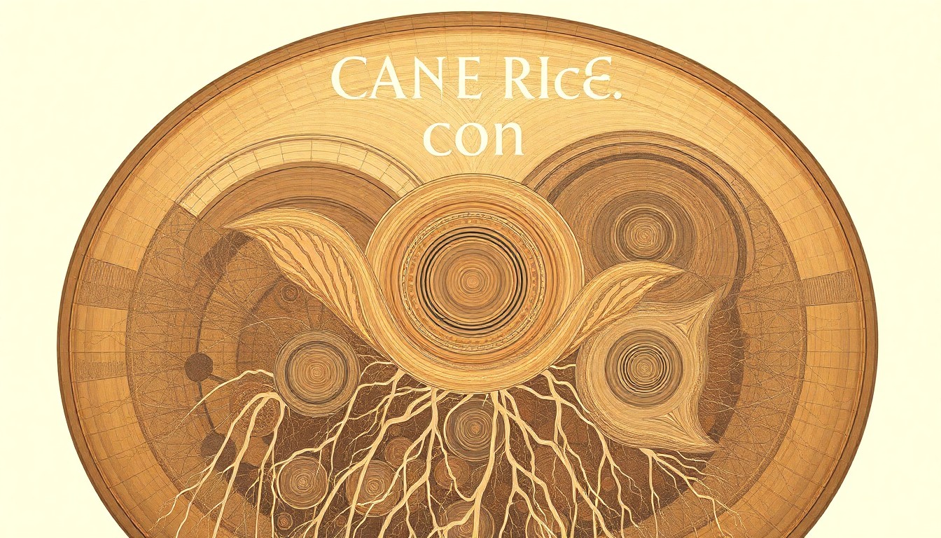 A highly abstract, geometric painting in soft greens, browns, and grays depicting the complex, interconnected root structures of corn plants, visualizing the scientific concepts discussed in the article through a bold, visually striking composition.