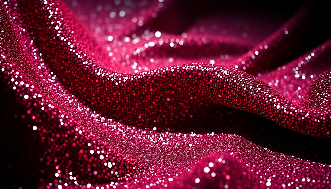 An extreme close-up of shimmering, high-contrast sequins and velvet textures, conceptually representing the glamour and celebrity appeal of the Top Gun franchise.