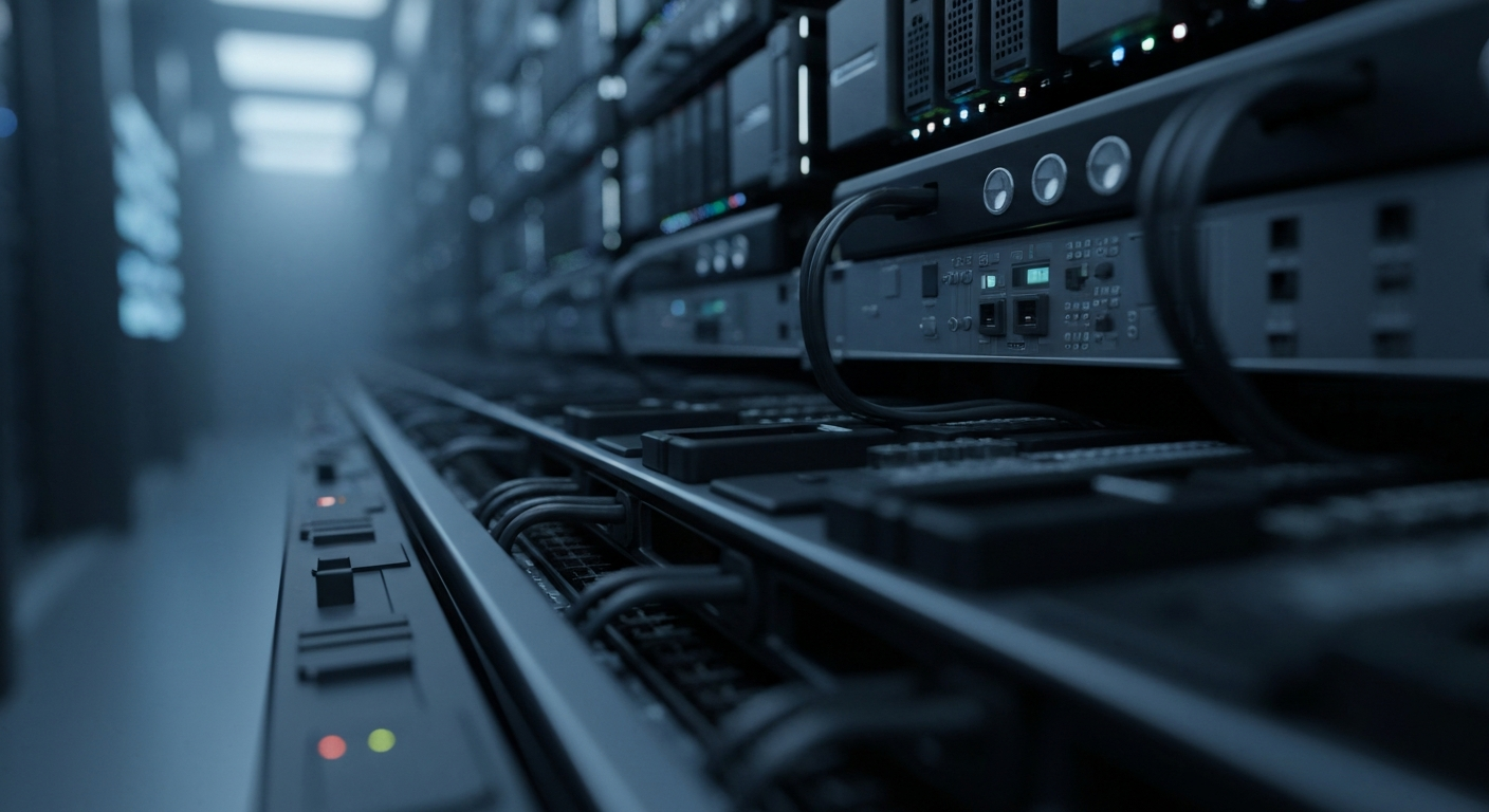 An extreme close-up of various metal and electronic components, representing the complex financial infrastructure behind Adobe's software business.