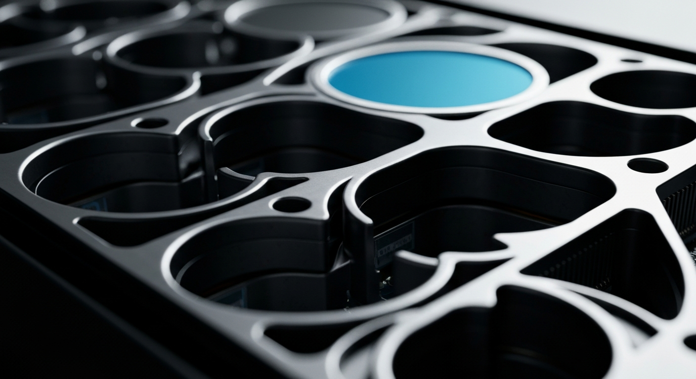 An extreme close-up photograph of the complex inner mechanics and components of a high-performance server, conveying the technical complexity and engineering prowess behind Super Micro Computer's products.