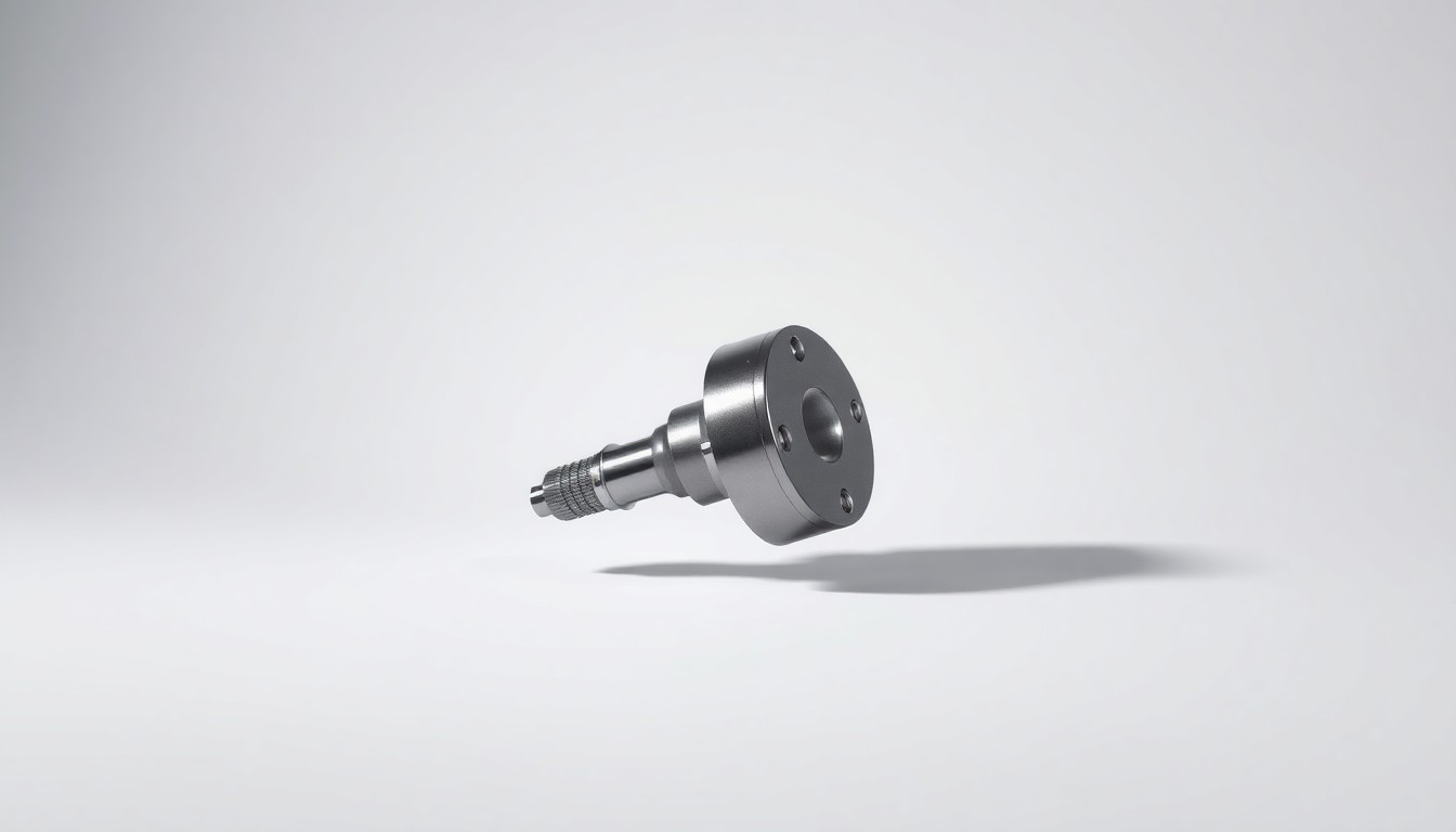 A high-end, photorealistic studio still-life photograph featuring a polished metal engineering tool or instrument floating on a clean white background, using dramatic lighting to create deep shadows and symbolize the precision of Jacobs Solutions' work.