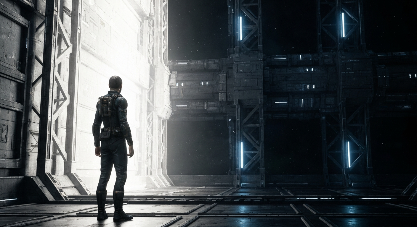 An extreme close-up of intricate, highly engineered aerospace components and machinery, conveying the complex, industrial nature of the sector without using any text or identifiable branding.