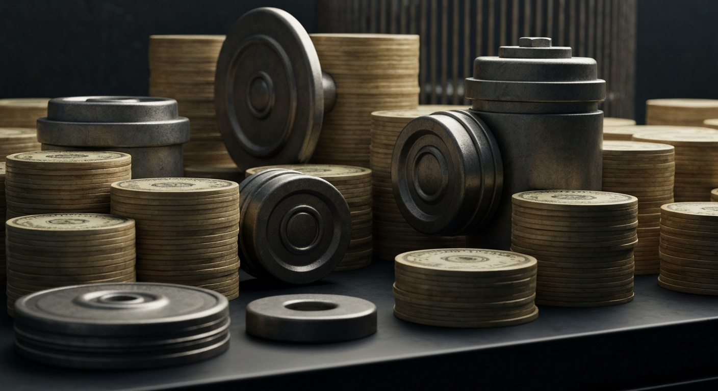An extreme close-up of complex, interlocking mechanical components in shades of silver and steel, conceptually representing the secure infrastructure of financial institutions and technology companies.