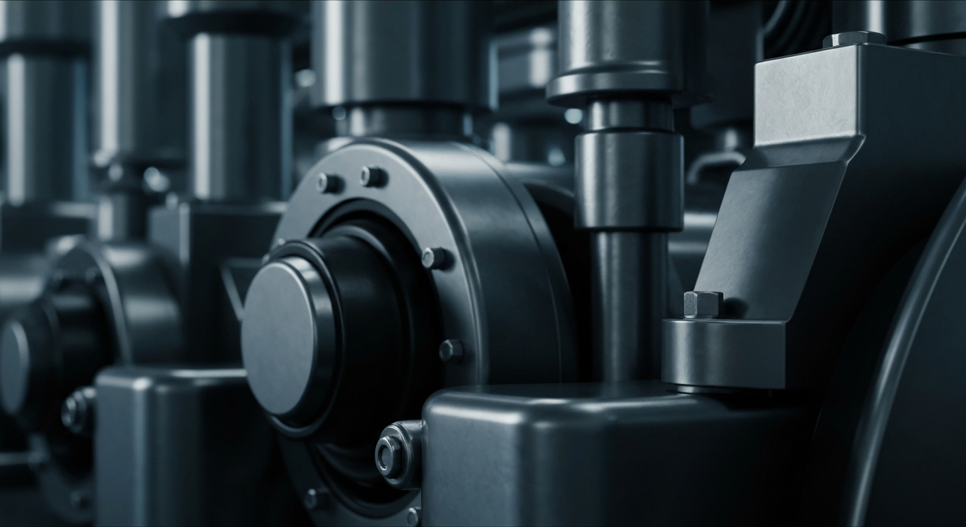 An extreme close-up of industrial machinery and equipment in muted tones, conceptually representing the tangible financial infrastructure and institutional power of the global paint and coatings industry.