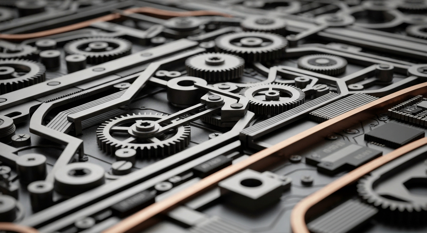 An extreme close-up of heavy, tangible banking mechanics and objects, representing the secure, institutional nature of financial investments without using literal currency or charts.